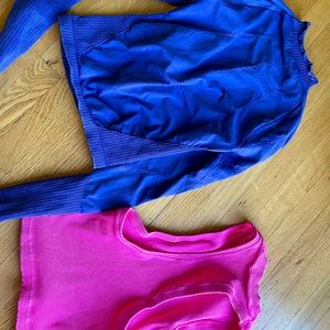 Free People Movement (M) Blue long sleeve and pink halter tank